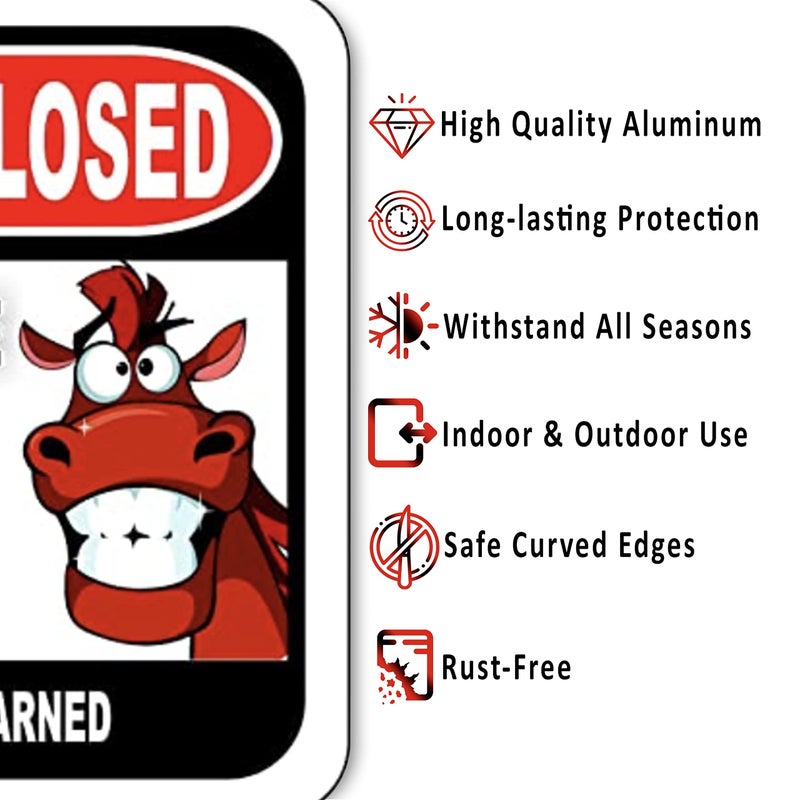 Work House Signs Keep Gate Closed No Matter What The Horses Say Aluminum Composite Outdoor Sign - Horse Stuff - Horse Stable Sign - Barn Supplies - Farm Decor - Horse Barn Accessories - 8.5" X 10" - Image 2